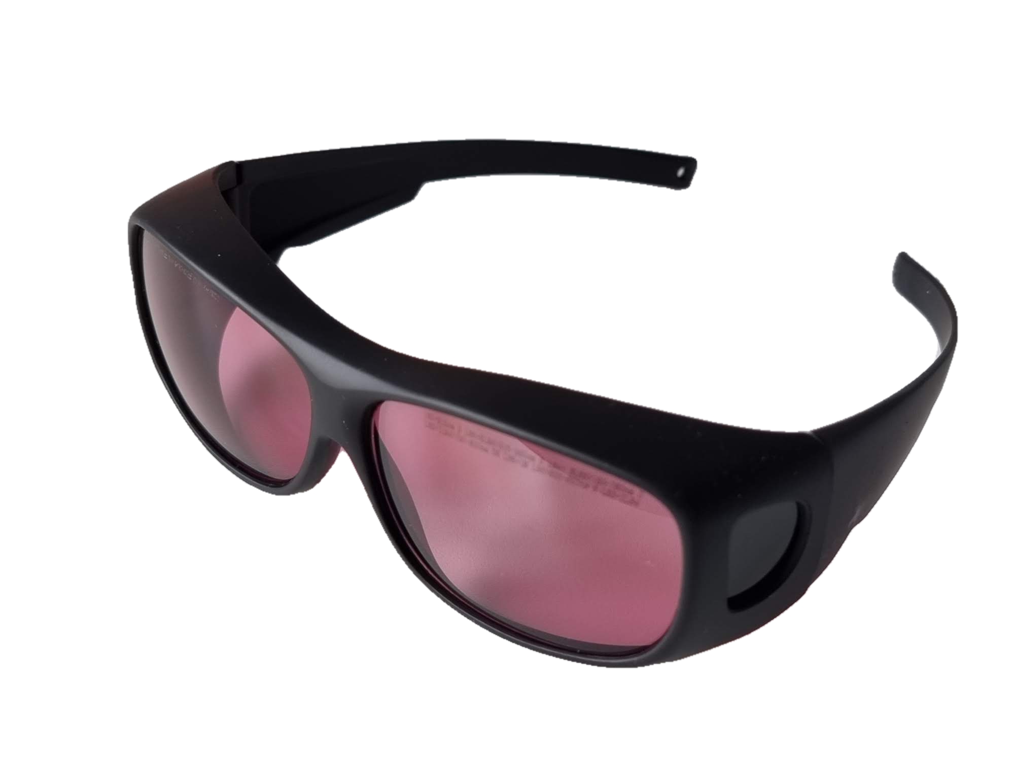 Очки защитные для работы с лазером (800-820 нм) розовые, в черной или белой оправе, стандартный размер